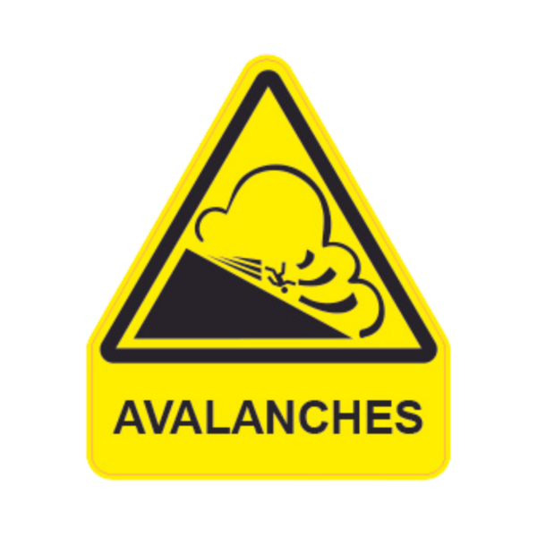 Panneau Triangle DIBOND Danger Texte "Avalanches" TRI-DIB166-TX